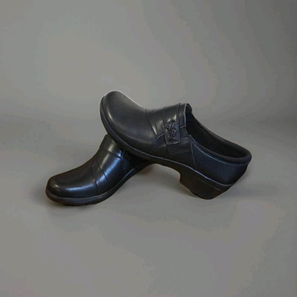 Clarks Womens Angie Pearl Leather Loafer Slip On Shoe Size 7.5D Black